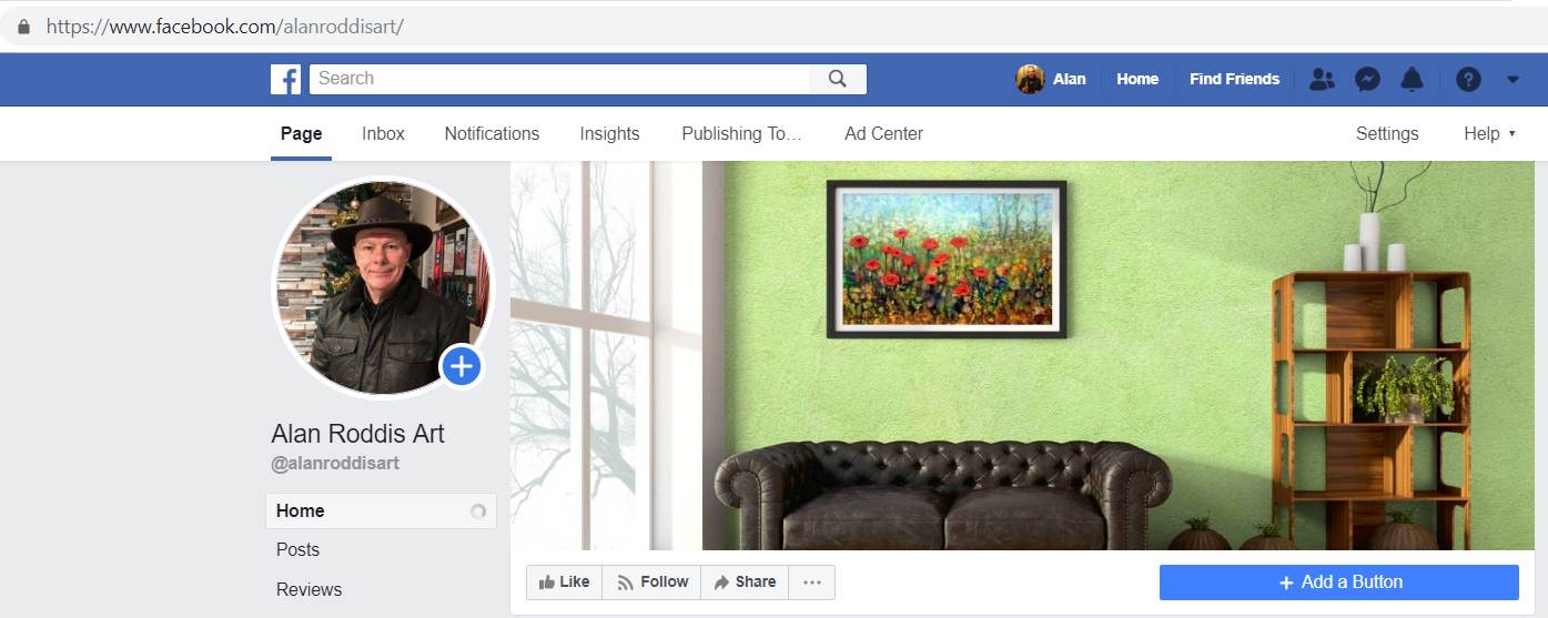 AlanRoddisArt launches Facebook page